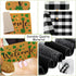 Fabbay 2 Pcs Fall Welcome Doormat, Layered Buffalo Plaid Rug, Pumpkin Rug for Halloween Thanksgiving Indoor Outdoor