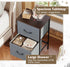 WLIVE Night Stand Set 2, Small Dresser and Nightstand with 2 Drawers, End Table with Fabric Bins for Bedroom