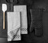 Xlnt Extra Long Oven Mitts (Black) - Teflon EcoElite Water Repellent, Heat Resistant for Cooking & BBQ