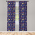 Lunarable Space Curtains, Astronomy Themed Window Treatments, 2 Panel Set for Living Room, Purple Blue
