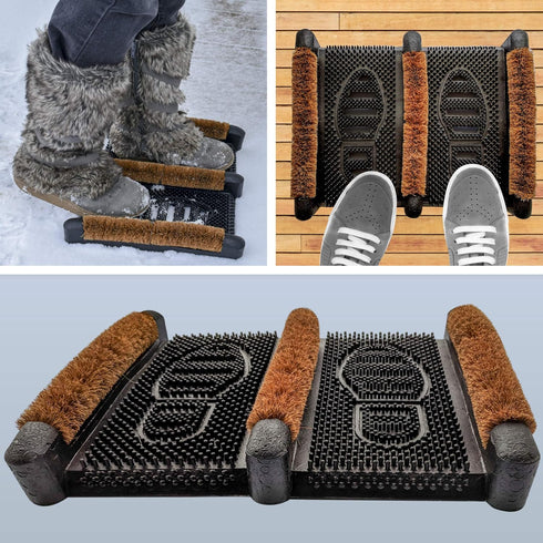 1 Pack NINAMAR Mud Scrubber Rubber Brush Mat - Scrub & Scrape Muddy Shoes