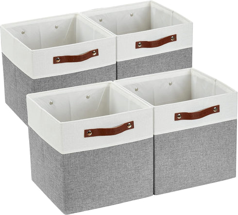DECOMOMO 13 inch Cube Storage Bins - Collapsible Storage Cubes with Dual Handles for Clothes, Toys, Books