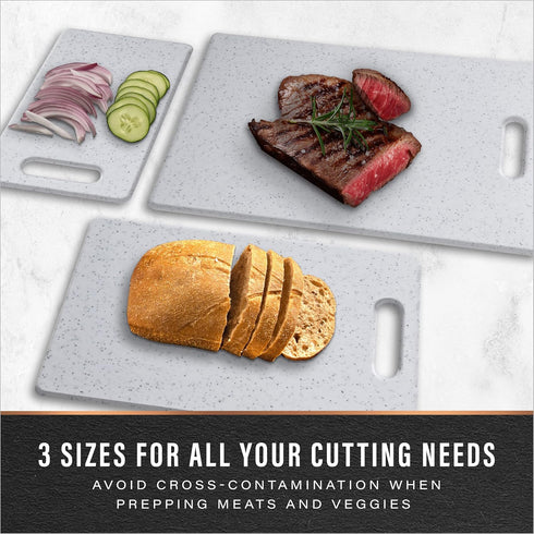 BINO Cutting Board - 3-Piece Chopping Boards, BPA-Free Plastic, Durable, Dishwasher Safe