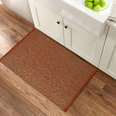 LEEVANG Small Bathroom Rug, 2' x 3' Washable Woven Low Profile Terra Reversible Mat for Home Decor