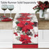 Newbridge Christmas Blooming Poinsettia’s Double Bordered 70 Inch Long Table Runner, Holiday Red and White Poinsettia