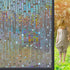 Beautysaid 3D Rainbow Prism Window Clings - Stained Glass Privacy Film, Heat Blocking, 17.5x78.7in (Brown)