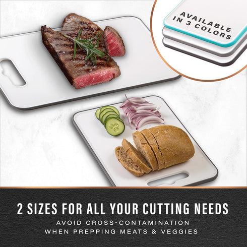 BINO Cutting Board, 2-Piece BPA-Free Plastic Chopping Boards, Large Surface, Dishwasher Safe
