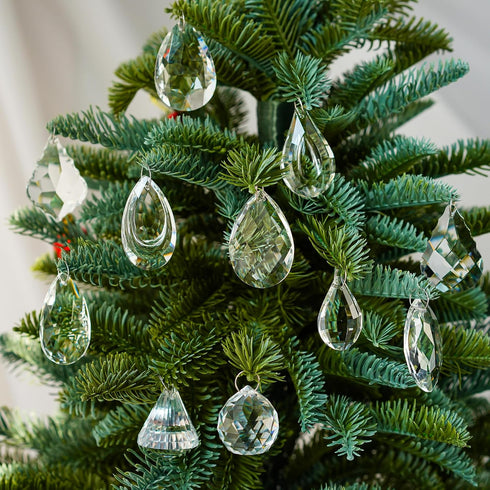 Pack 12 H&D of Clear Crystal Chandelier Lamp Lighting Drops Pendants Balls Prisms Hanging Glass Prisms Parts Suncatcher