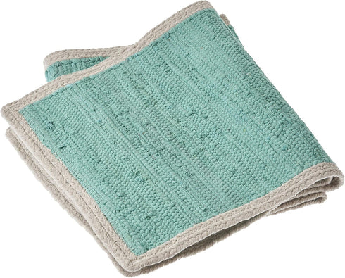 LR Home Bordered Turquoise Table Runner, 1'-4" X 6'-8"