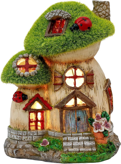 TERESA'S COLLECTIONS Mushroom Garden Statues with Outdoor Solar Light for Garden Decor,