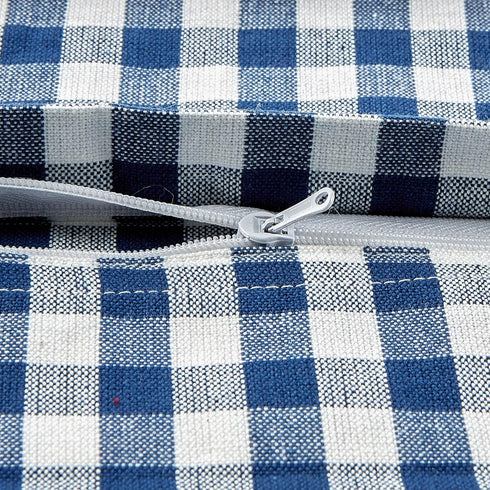 DII Decorative Square Throw Pillow Cover Collection, 18x18, Navy Gingham, 4 Piece