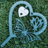Memorial Decorative Plaque, Heart-Shape Butterfly, Sympathy Gift for Loss of Mother or Father, Metal, 7.9 x 5.9 inches