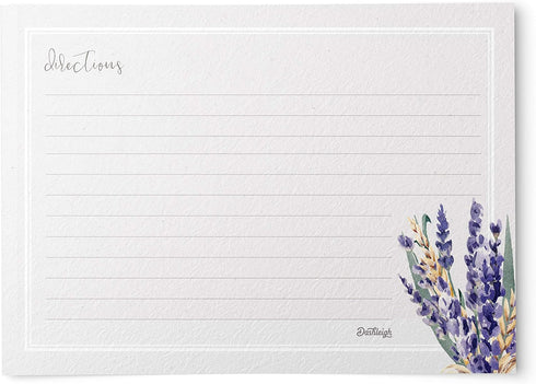 Vintage Lavender Flowers Recipe Cards, Set of 50 - Rustic Elegance for Your Culinary Creations (4x6 in. - Rectangle) by Dashleigh