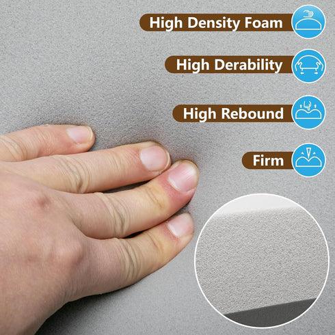 moonoom 22"x22" (3 Couch Cushion Support, Grey Sofa Cushion Sagging Repair, Curved High Density Foam Replacement