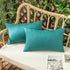 Woaboy Set of 2 Outdoor Waterproof Throw Pillow Covers, Decorative Turquoise Farmhouse Pillowcase 12x20 inch for Sofa