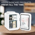 YSSOA 4L 6 Can Eco-Friendly Mini Fridge Cooler and Warmer, Portable Compact Refrigerators, White
