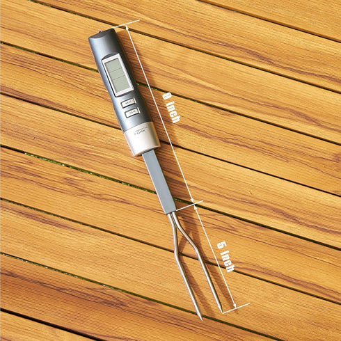 Digital Cooking Thermometer with Instant Read, Meat Thermometer Fork, Electronic Ready Alarm, LCD Display, Grill