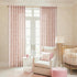 96 Inch 2 Set Pink Linen Floral Curtains Panel for Living Room Semi Sheer Light Filtering Window Curtains Blush Flower