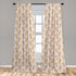 Lunarable Mid Century Curtains, 28" x 84" Retro Flower Ornaments Illustration, 2 Panel Set for Living Room Bedroom