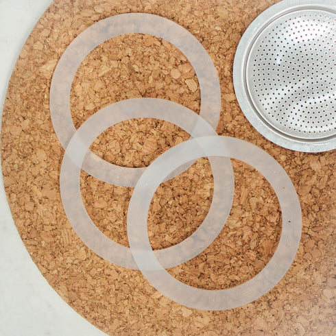 GROSCHE Milano Stovetop Espresso Maker Replacement, 3 Espresso Cup Size Silicone Gasket Seals & Filter Screen Kit