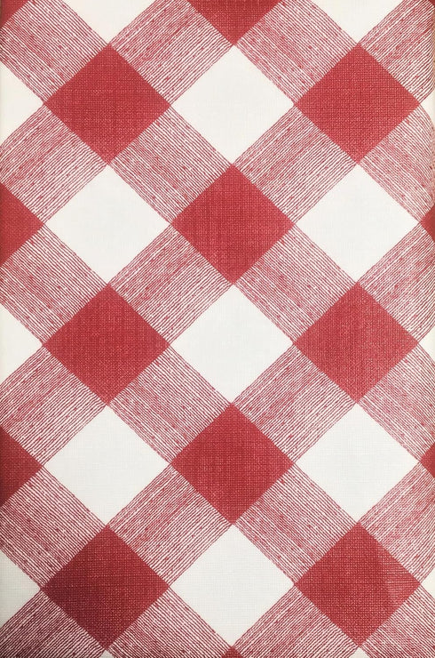 Better Home 52"x52" Square PEVA Tablecloth - Flannel Backed Kitchen Decorator, Red Checkered