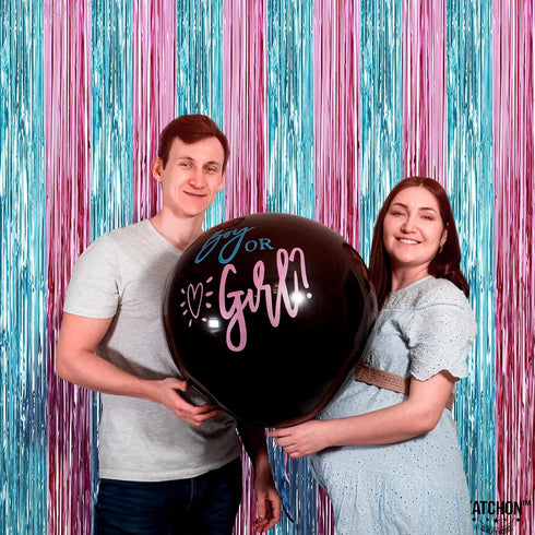 KatchOn XtraLarge Pink and Blue Streamers, 3.2 x 8 Ft, Pack of 2 for Gender Reveal Decorations