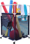 Essentially Yours Rolling Pool Noodle Storage Organizer Bin, Standard Noodle Holder (25.4" W x 26" L x 40.5" H),