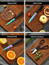 Knife Set, 16 Pieces High Carbon Stainless Steel Rainbow Color Kitchen Knives, Titanium Coating Blade, No Rust, Super