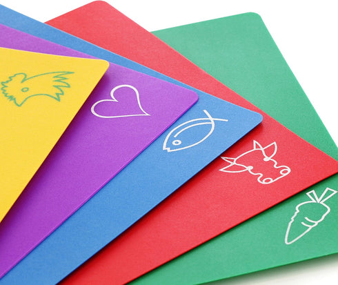 New Star Foodservice Flexible Cutting Board, 12-Inch by 15-Inch, Set of 5 Assorted Colors