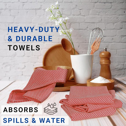 6-Pack 18x28 Inches, Set TWINY threads Cotton Kitchen Towels, Soft & Absorbent Dish Cloths with Hanging Loop
