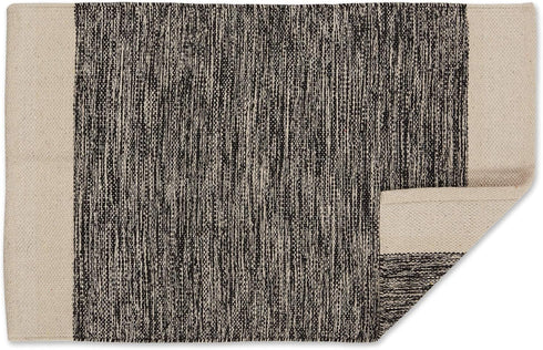 DII Woven Rugs Collection 2x3', Hand-Loomed with Black Border