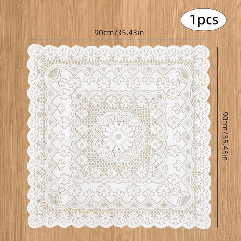 Foyods 35 35 Inch, Square Lace Tablecloth X Off White Lace-Tablecloths & Small Tablecloths Laces Vintage for Round