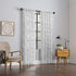 No. 918 Fraction 2-pack Mid-Century Modern Geometric Embroidery Semi-Sheer Curtain Panel Pair, 50" x 84", Black