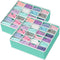 Simple Houseware 2 Pack Closet Sock Organizer - 24 Cell Drawer Divider, Turquoise