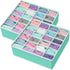 Simple Houseware 2 Pack Closet Sock Organizer - 24 Cell Drawer Divider, Turquoise