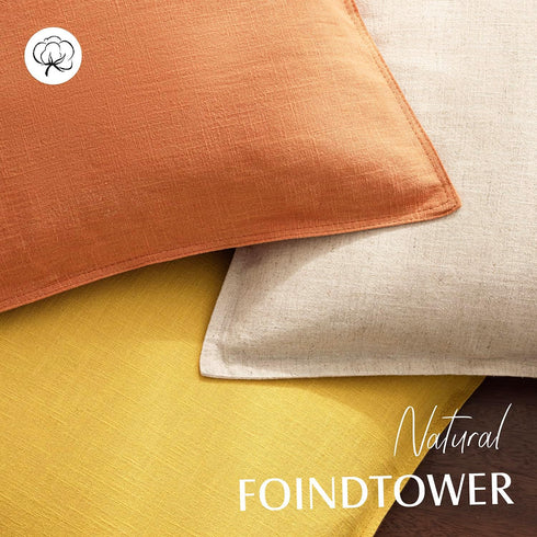 Pack 2, 12 20 Inch Foindtower of Decorative Linen Soild Throw Pillow Covers Soft Accent Lumbar Cushion Case Boho