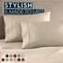 HC Collection King Pillow Cases Set of 2, Microfiber, Extra Soft, Easy Care & Machine Washable, Taupe