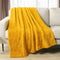 PAVILIA Sherpa Throw Blanket for Couch Sofa, Mustard Yellow Fluffy Warm Plush