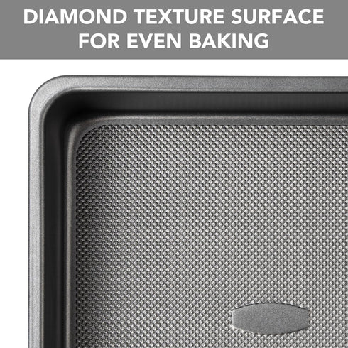 Square Cake Pan, Nonstick Baking Pan for Bread or Brownie, 9x9 Inch Bakeware Set of 2 with Diamond Texture