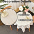Limalred 24x24 Inch Rustic Striped Embroidery Small Square Tablecloth, Openwork Heavy Weight Linen Wrinkle Resistant