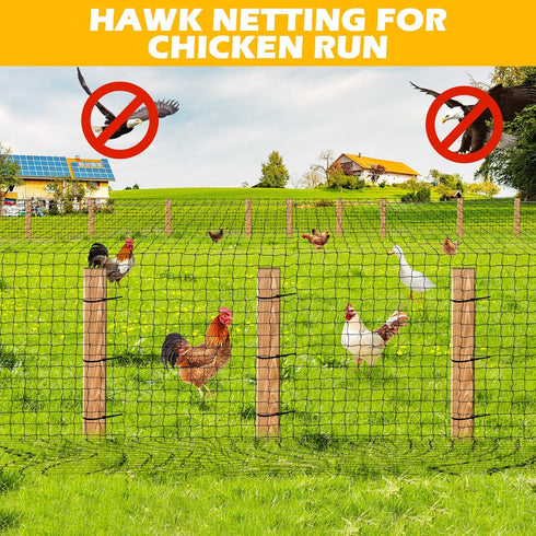 25'x50' 1" Bird Net with Mesh Nylon Bird Netting for Garden, Poultry Netting Heavy Duty Aviary Netting Chicken Coop