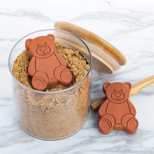 Set 2 Fox Run Terracotta Brown Sugar Keeper and Saver, Bear