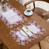 14x20 Set 2 (Set 2, White Dark Red Linen Lace Placemats of Coffee Table Topper Dresser Scarf Place Mats of Dark Red)