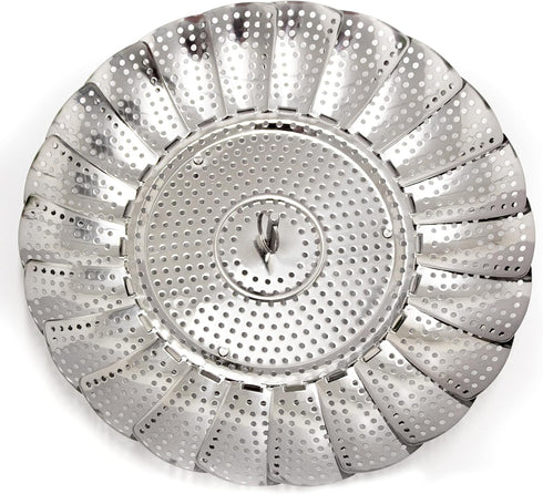 BergHOFF Steamer Basket 7" to 11" - Stainless Steel 18/8 Foldable & Expandable, Dishwasher Safe, Fits Most Pots and Pans