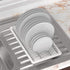Simple Houseware Chrome Stainless Steel Plate Drying Rack with Drainboard