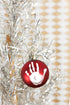 Tiny Ideas Christmas Baby's Handprint Ball Ornament - DIY Classic Christmas Tree Keepsake Gift, Red