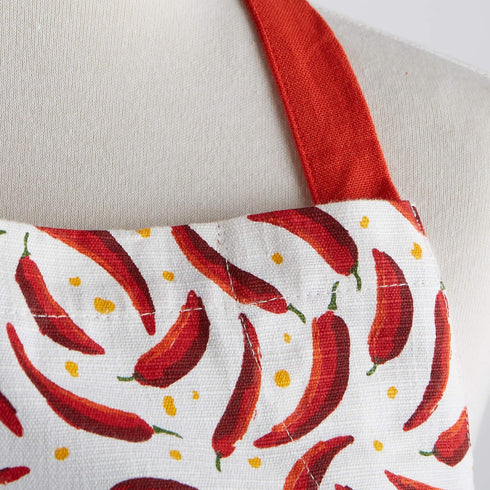 DII Caliente Collection Kitchen Chef's Apron, Chili Peppers