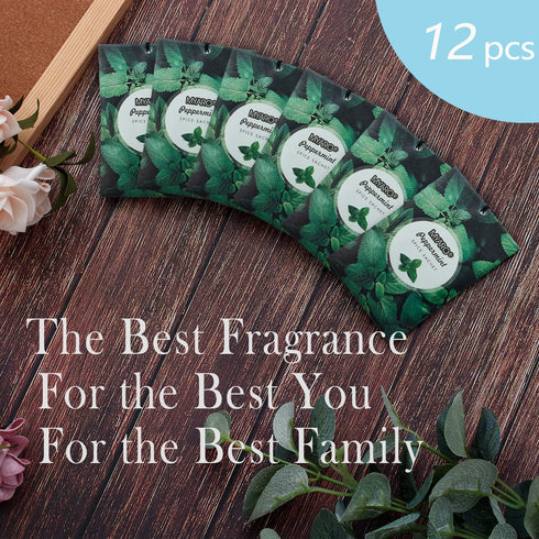 MYARO 12 Packs Peppermint Potpourri Bags, Long-Lasting Drawer Fresheners and Closet Sachets for Home Fragrance