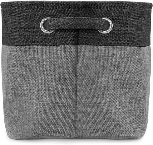 Sorbus Fabric Storage Cubes 15 Inch - Big Sturdy Collapsible Canvas Storage Bins with Dual Handles - 3 Pack | Grey/Tan