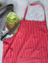 DII Chef Stripe Kitchen Apron - Professional and Commercial Grade, Tango Red